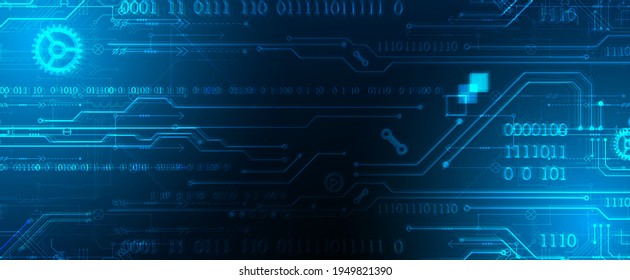 Abstract background on technological and scientific topics. Various techno details with using digital code. Vector format.