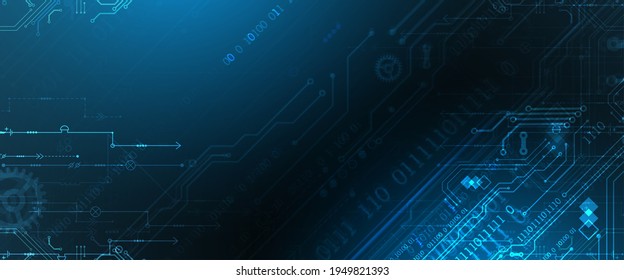 Abstract background on technological and scientific topics. Various techno details with using digital code. Vector format.