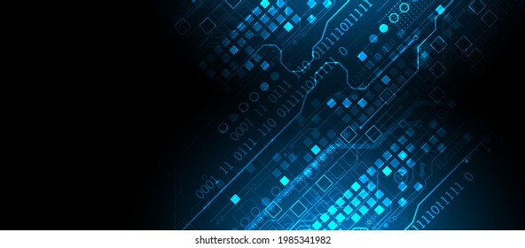 Abstract background on technological and scientific topics. Various techno details with using digital code. Vector format.