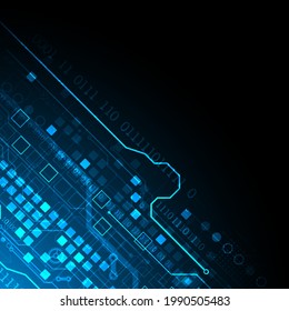 Abstract background on technological and scientific topics. Various techno details with using digital code. Vector format.