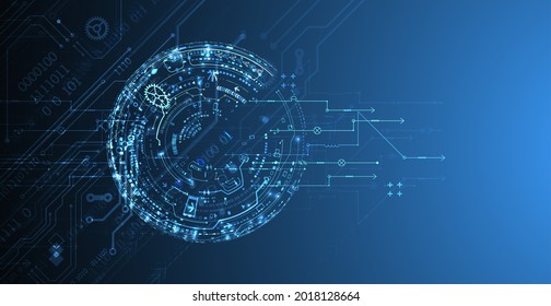 Abstract background on technological and scientific topics. Various techno details. Vector.