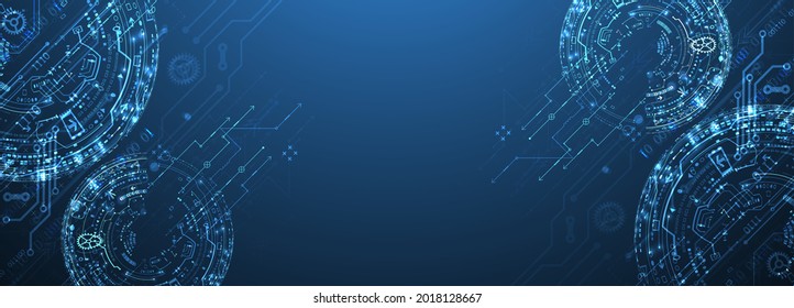 Resumen de antecedentes en temas tecnológicos y científicos. Varios detalles técnicos. Vector.