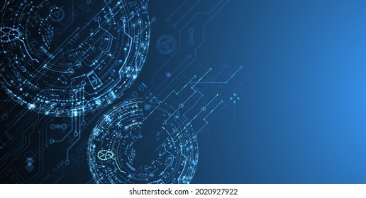 Resumen de antecedentes en temas tecnológicos y científicos. Varios detalles técnicos. Vector.