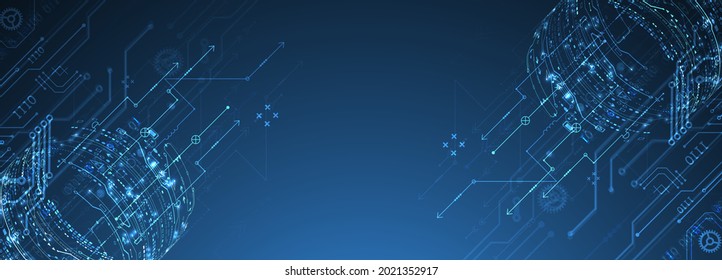 Abstract background on technological and scientific topics. Various techno details. Vector.