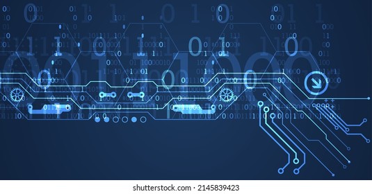 Abstract background on technological and scientific topics. Various techno details with using digital code. Vector format.