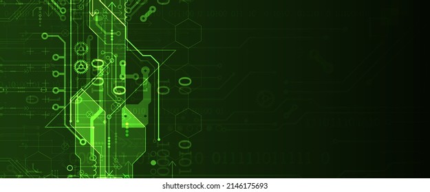 Abstract background on technological and scientific topics. Various techno details with using digital code. Vector format.