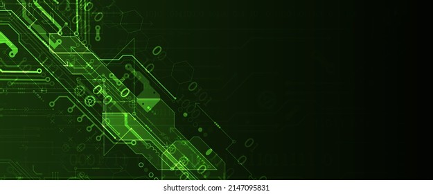 Abstrakter Hintergrund zu technischen und wissenschaftlichen Themen. Verschiedene technische Details mit digitalem Code. Vektorformat.