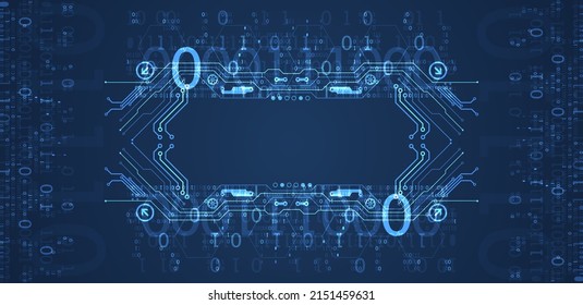 Resumen de antecedentes en temas tecnológicos y científicos. Varios detalles técnicos con el uso de código digital. Formato vectorial.