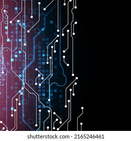 Abstract background on technological and scientific topics. Various techno details with using digital code. Vector format.