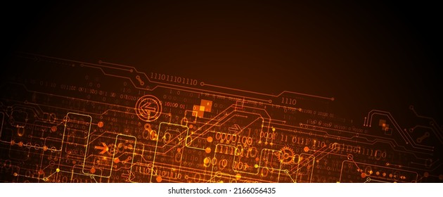 Abstrakter Hintergrund zu technischen und wissenschaftlichen Themen. Verschiedene technische Details mit digitalem Code. Vektorformat.