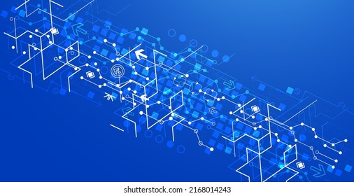 Abstract background on technological and scientific topics. Various techno details with using digital code. Vector format.