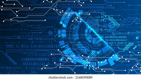 Abstrakter Hintergrund zu technischen und wissenschaftlichen Themen. Verschiedene technische Details mit digitalem Code. Vektorformat.