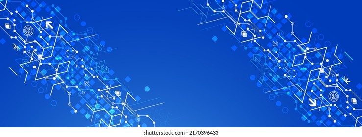 Abstract background on technological and scientific topics. Various techno details with using digital code. Vector format.