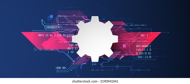 Abstract background on technological and scientific topics. Various techno details with using digital code. Vector format.