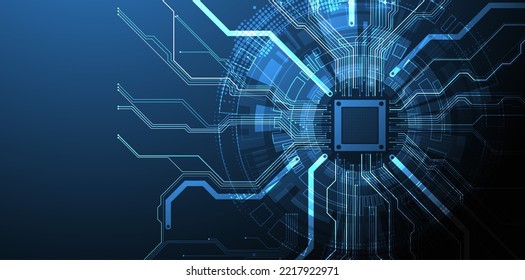 Abstract background on technological and scientific topics. CPU concept. Vector format.