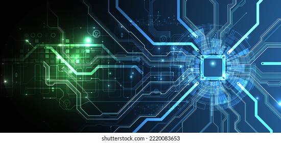 Abstract background on technological and scientific topics. CPU concept. Vector format.