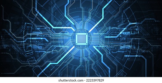 Abstract background on technological and scientific topics. CPU concept. Vector format.