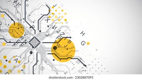Abstrakter Hintergrund zu technischen und wissenschaftlichen Themen. CPU-Konzept. Vektorformat.