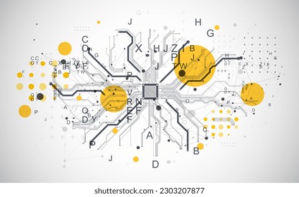 Abstract background on technological and scientific topics. CPU concept. Vector format.