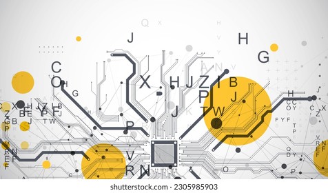 Abstract background on technological and scientific topics. CPU concept. Vector format.