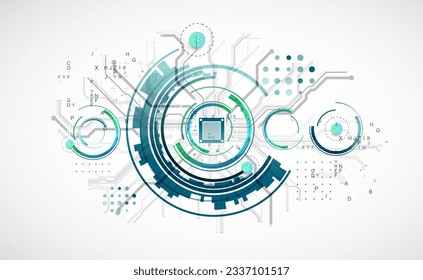 Abstract background on technological and scientific topics. CPU concept. Vector format.