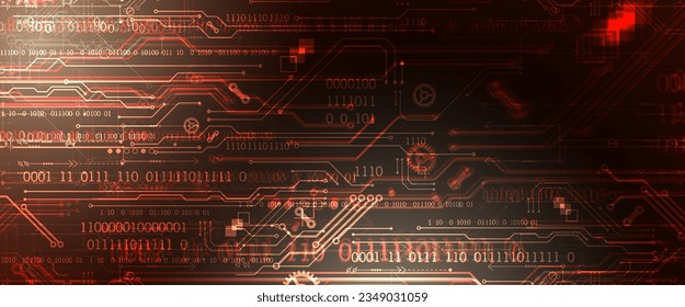 Abstract background on technological and scientific topics. Various techno details with using digital code. Vector format.