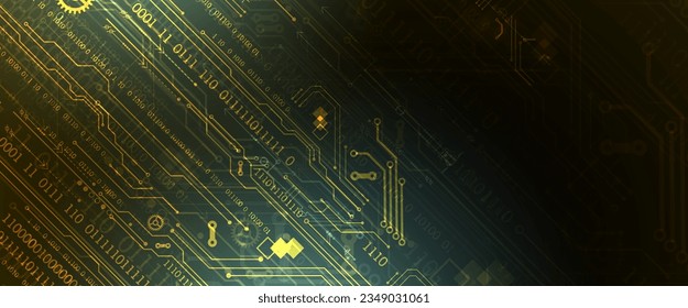 Abstract background on technological and scientific topics. Various techno details with using digital code. Vector format.