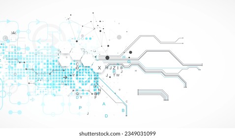 Abstract background on technological and scientific topics. CPU concept. Vector format.