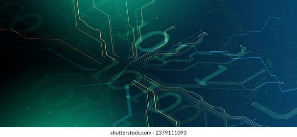 Resumen de antecedentes en temas tecnológicos y científicos. Varios detalles técnicos con el uso de código digital. Vector