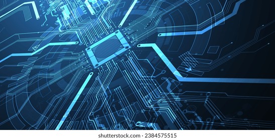 Abstract background on technological and scientific topics. CPU concept. Handmade Vector format.