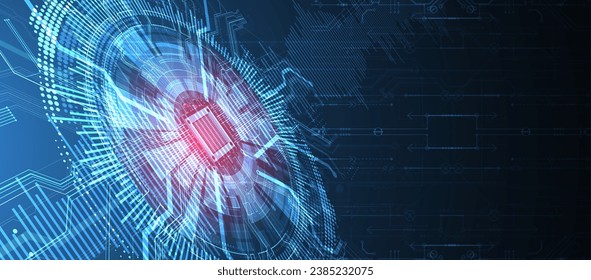 Resumen de antecedentes en temas tecnológicos y científicos. Concepto de CPU. Vector hecho a mano.