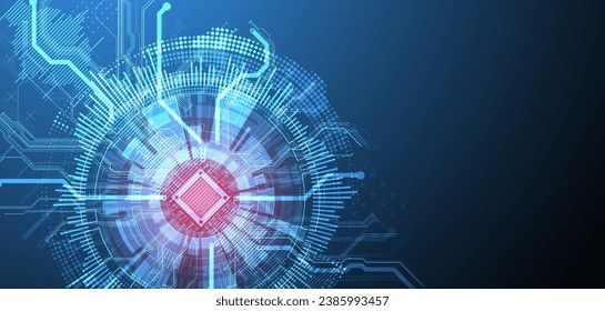 Abstract background on technological and scientific topics. CPU concept. Handmade Vector format.