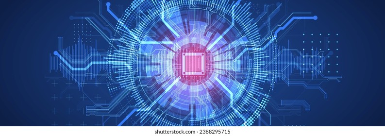 Abstract background on technological and scientific topics. CPU concept. Handmade Vector format.