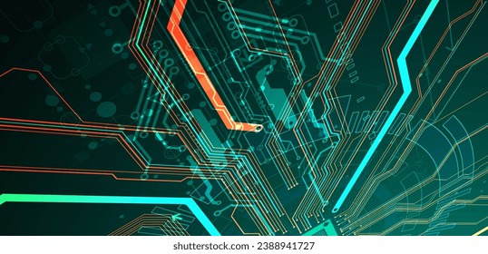 Resumen de antecedentes en temas tecnológicos y científicos. Concepto de CPU. Formato vector hecho a mano.