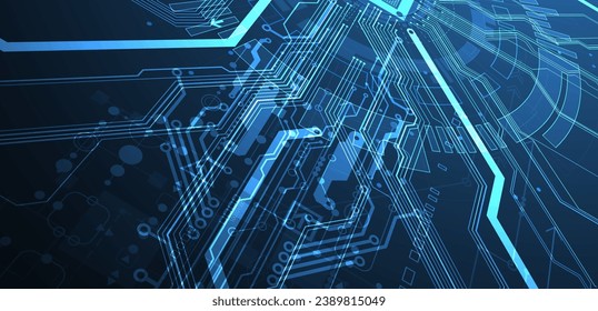 Abstract background on technological and scientific topics. CPU concept. Handmade Vector format.