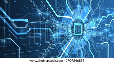 Abstract background on technological and scientific topics. CPU concept. Vector format.