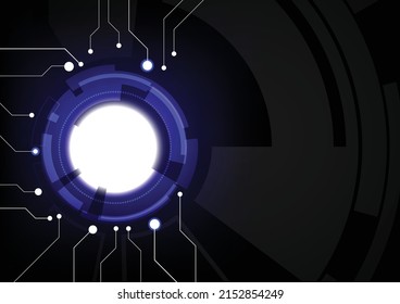 Abstract background on technology and digital data connection ,
Modern communication style  blue and black toneb, background design vector illustration of circuit board, used for templates, web.
