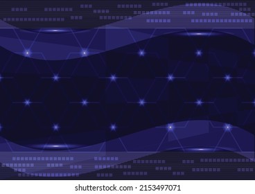 Abstract background on technology and digital data connectivity.
Blue tone modern communication style concept, vector illustration background design hexagon shape and light. Used for templates, web. 