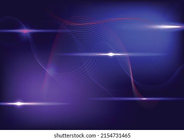 abstract background on technology and digital data connection , modern communication style concept in blue tones. Vector illustration background design
lines and points create waves. 
