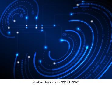 The abstract background on technology and digital data connection modern communication style concept blue and black tones background design Big data concept used for web multimedia templates.