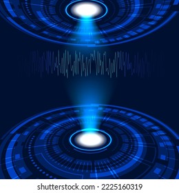 Abstract background on technology and digital data connection ,
Modern communication style  blue and black tones, background design, vector illustration and
big data concept used for templates, web.