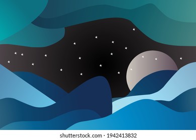 abstract background on the theme of the sky stars and moon