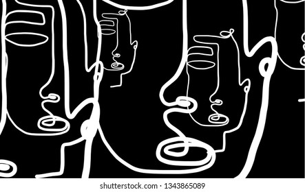 Abstract background with one line continuous. Geometric Decor Printable Art, Abstract Art Prints, Modern Wall Art, House Warming Gift. 