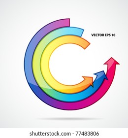 Abstract background with open ring of arrows.