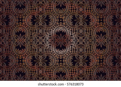 abstract background of openwork vintage bronze color lines pattern style baroque
,