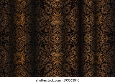 abstract background of openwork vintage bronze color wavy openwork curtain, pattern style baroque,