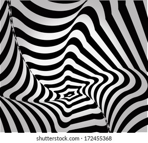Abstract background with optical illusion effect. Vector 