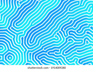 Abstract background with optical illusion generative pattern and vibrant fluid psychedelic colors with Christmas and winter holidays cold theme