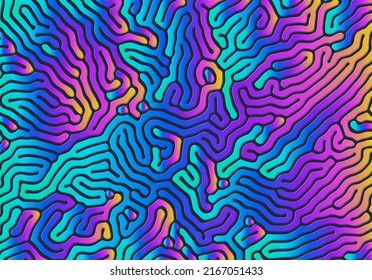 Abstract background with optical illusion generative pattern and vibrant fluid psychedelic colors