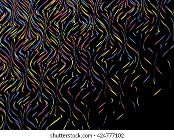Abstract background, optical illusion of gradient effect. Stipple effect. Abstract composition. Rhythmic colorful decorative stripes. Spectrum background. Colorful particles